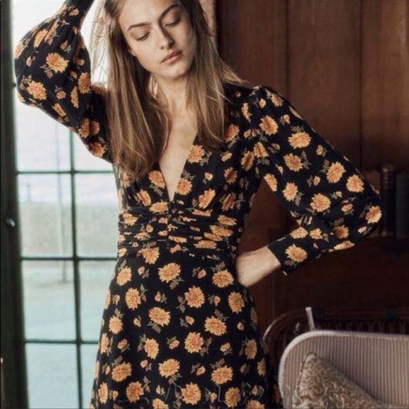 NWOT Veronica Beard Marion Silk Long Black Sleeve Dress 0 2 - Picture 7 of 15